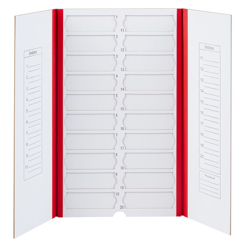 [GEN-GS-513025R] cardboard slide mailer with two panels and place for notations holds 20 slides red 