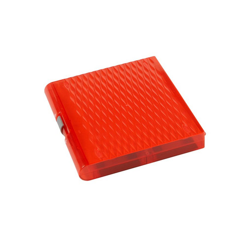 [GEN-HS120579] Red ABS/Polypropylene Translucent Microscope Slide Box with Foam Padding, Sliding Lock & Stacking Feet